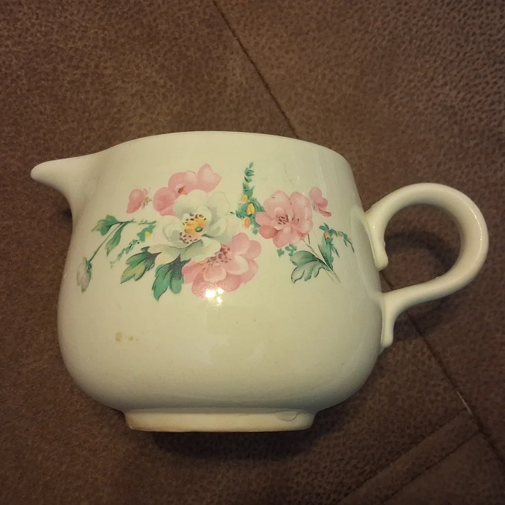 Rhythm Homer Laughlin Floral Cream Pitcher *damaged*